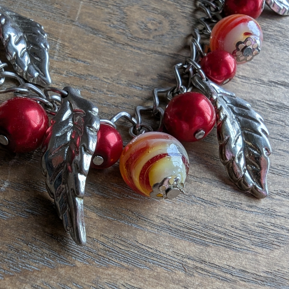 Colorful Silver Toned Beaded Bracelet - Picture 2 of 2